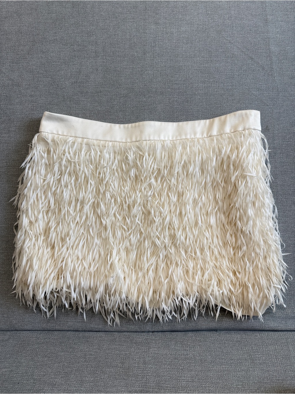 Express Ivory Fringe Style Mini Skirt Women's